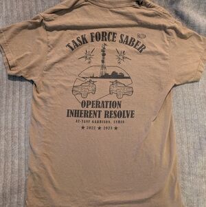 Tan task Force Saber Operation Inherent Resolve Graphic Men's T-Shirt